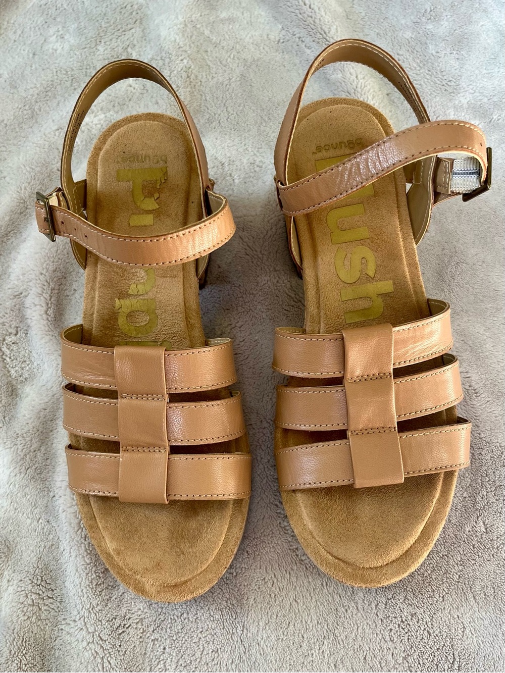 Hush Puppies Cork Heeled Sandals size 8